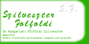 szilveszter folfoldi business card